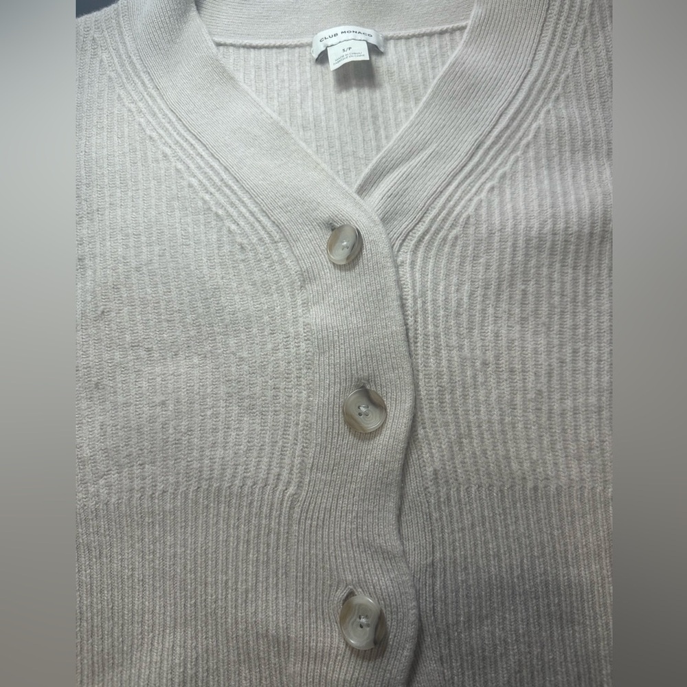 Club Monaco Cream Button-Up Cardigan - Picture 5 of 14